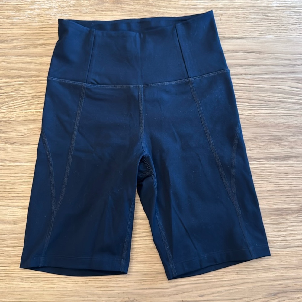 High waisted black biker shorts